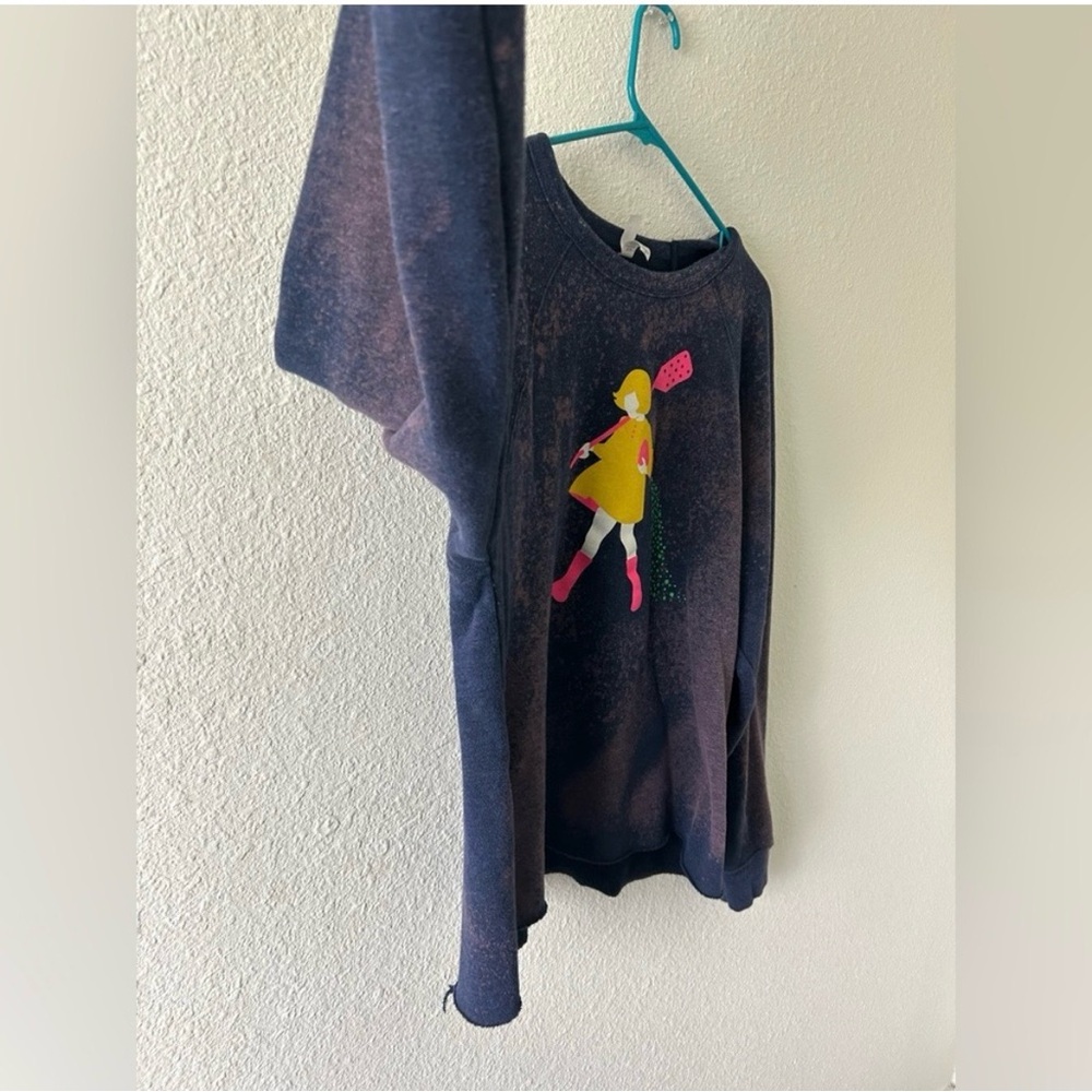 Bella Canvas XL Bleach Dyed Graphic Sweatshirt Oversized Pullover - Picture 2 of 9